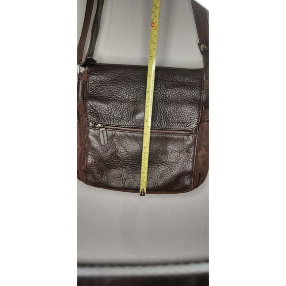 vintage brown leather Fossil crossbody messenger bag Y2k 90s professional Indie - Picture 8 of 13
